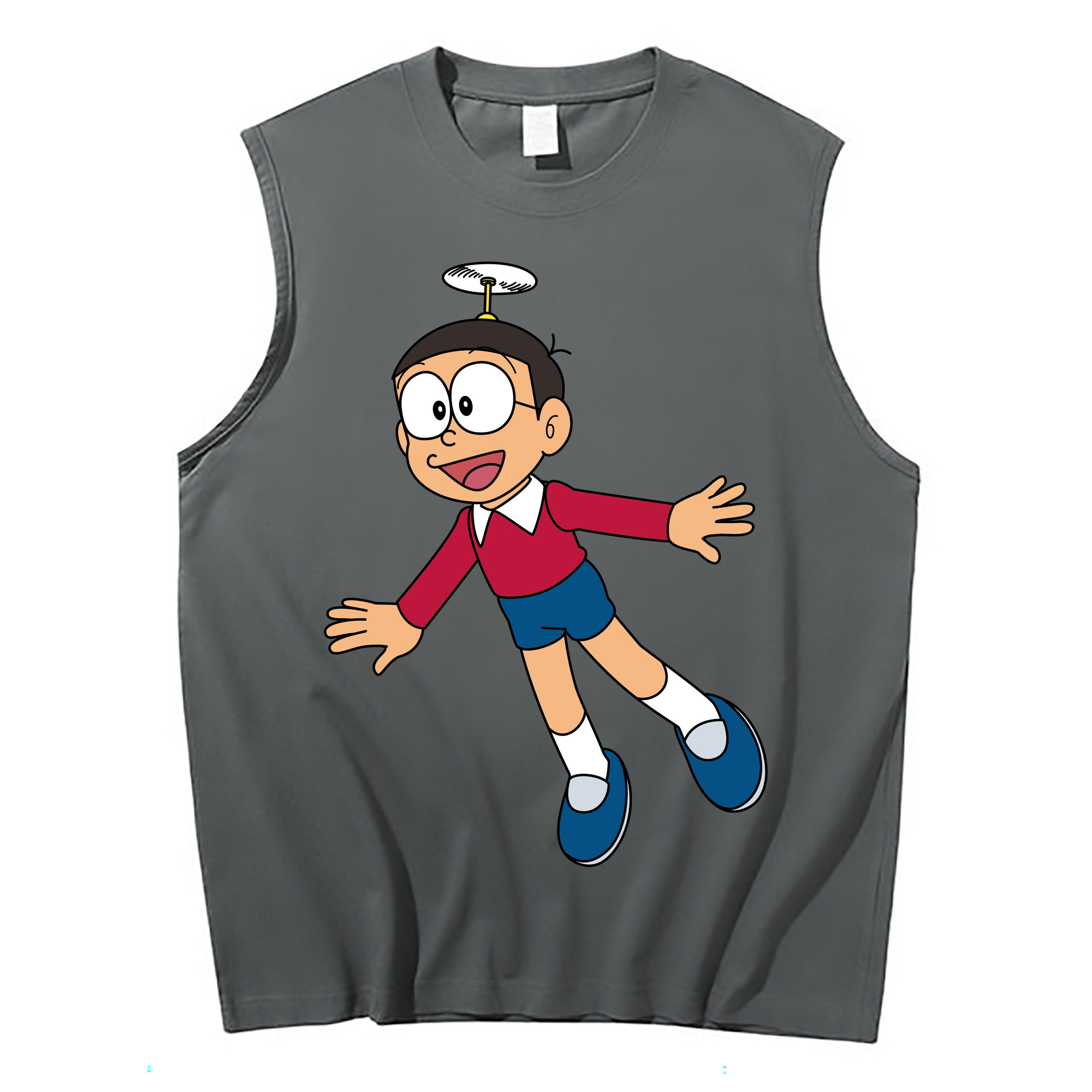 （画像用） ドラえもん 野比 のび太 Doraemon Nobita Nobi コットン100％タンクトップ（フロントプリント）